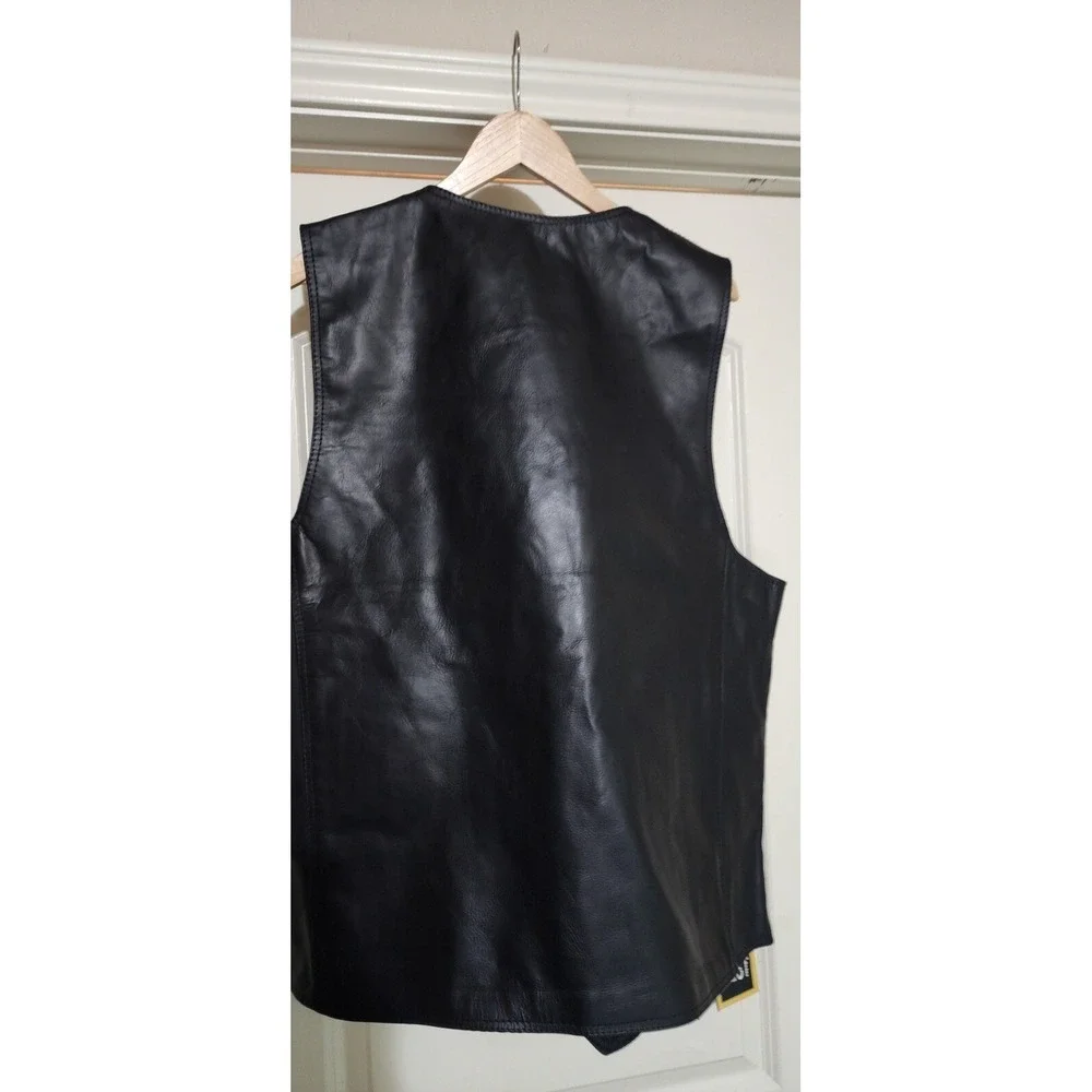 Gargoyle Bells Gun Pocket‎ Vest Leather Biker Concealed Carry Men's NWT 58